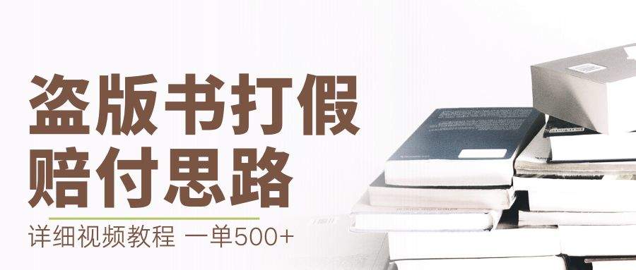 （6689期）最新盗版书赔付打假项目，一单利润500+【详细玩法视频教程】插图