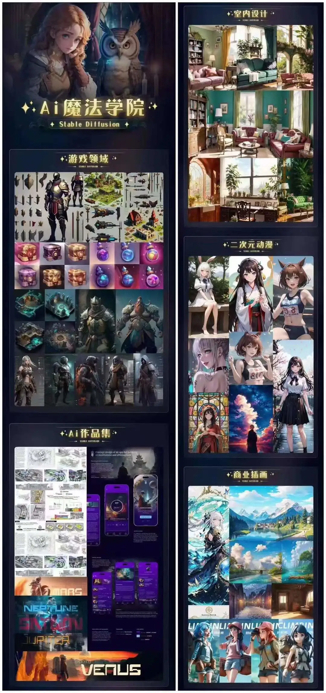 (6339期)Ai魔法绘画 Stable Diffusion专业课 高效辅助Ui/运营作品集 0到精通系统课插图1 (6339期)Ai魔法绘画 Stable Diffusion专业课 高效辅助Ui/运营作品集 0到精通系统课插图1