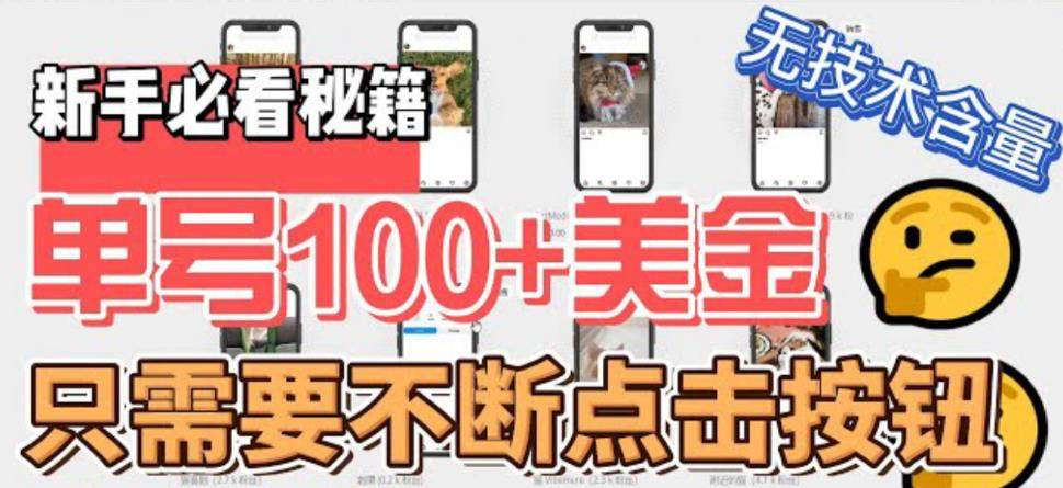 （6017期）最新无脑只需不断点击按钮，单号100美金暴利项目，可批量操作插图