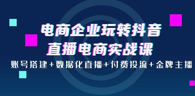 （3784期）电商企业玩转抖音直播电商实战课：账号搭建+数据化直播+付费投流+金牌主播插图