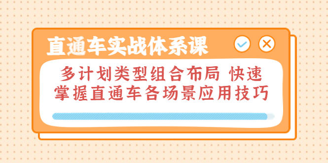 （3475期）直通车实战体系课：多计划类型组合布局 快速掌握直通车各场景应用技巧插图