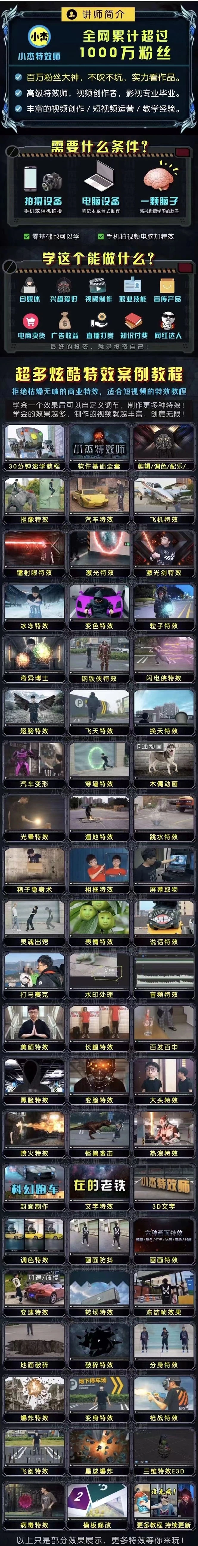 (2878期)1000w粉丝大佬的特效课·从零快速学特效视频,快速入门(软件+教程+素材)插图1 (2878期)1000w粉丝大佬的特效课·从零快速学特效视频,快速入门(软件+教程+素材)插图1