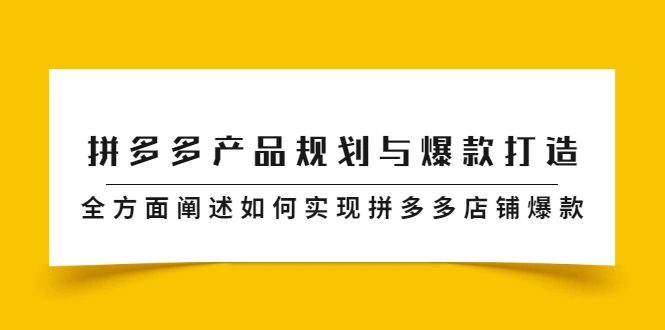(2181期)拼多多产品规划与爆款打造,全方面阐述如何实现拼多多店铺爆款插图 (2181期)拼多多产品规划与爆款打造,全方面阐述如何实现拼多多店铺爆款插图