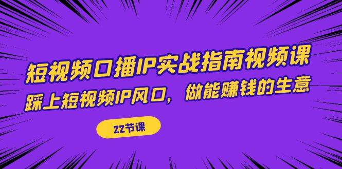 （7202期）短视频口播IP实战指南视频课，踩上短视频IP风口，做能赚钱的生意（22节课）插图