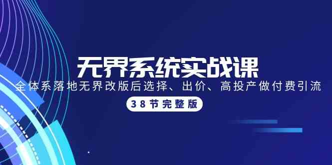 （9992期）无界系统实战课：全体系落地无界改版后选择、出价、高投产做付费引流-38节插图