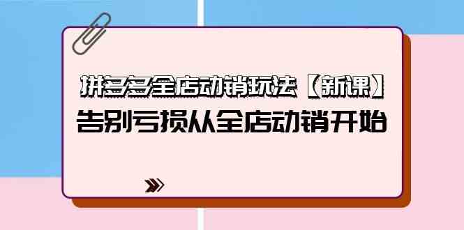 （9974期）拼多多全店动销玩法【新课】，告别亏损从全店动销开始（4节视频课）插图