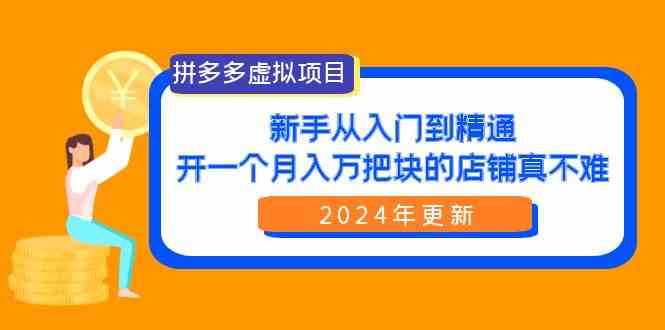 （9744期）拼多多虚拟项目：入门到精通，开一个月入万把块的店铺 真不难（24年更新）插图