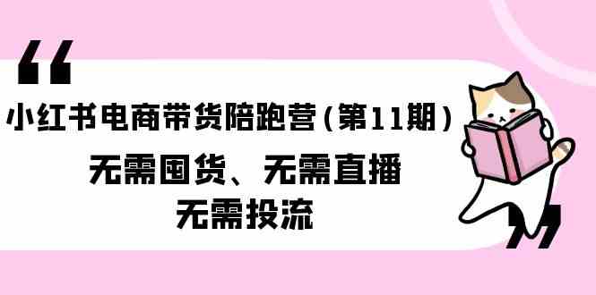 （9996期）小红书电商带货陪跑营(第11期)无需囤货、无需直播、无需投流（送往期10套）插图