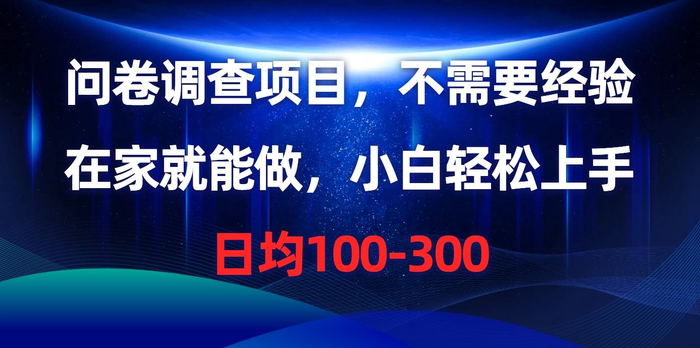 （10402期）问卷调查项目，不需要经验，在家就能做，小白轻松上手，日均100-300插图