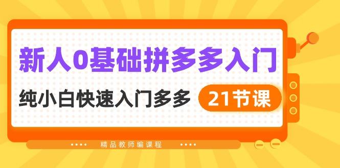 （10299期）新人0基础拼多多入门，​纯小白快速入门多多（21节课）插图