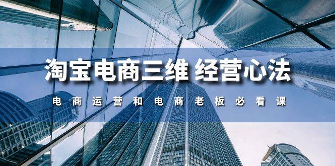 （10761期）淘宝电商三维 经营心法：电商运营和电商老板必看课（59节课）插图